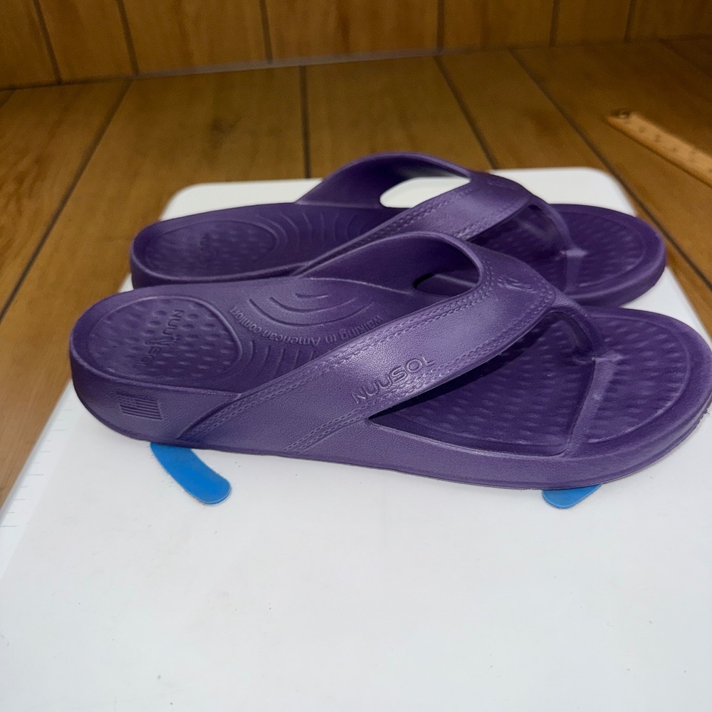 Nuusol Cascade Flip Flop Sandals Purple Mens 8 Womens 9 Made in USA Comfort